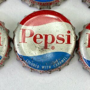 Vintage Pepsi Colored with Caramel Cork Lined Bottle Caps Lot of 35
